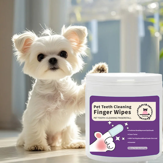Disposable Teeth Cleaning Wipes for Dogs & Cats – Gentle Plaque Remover & Breath Freshener